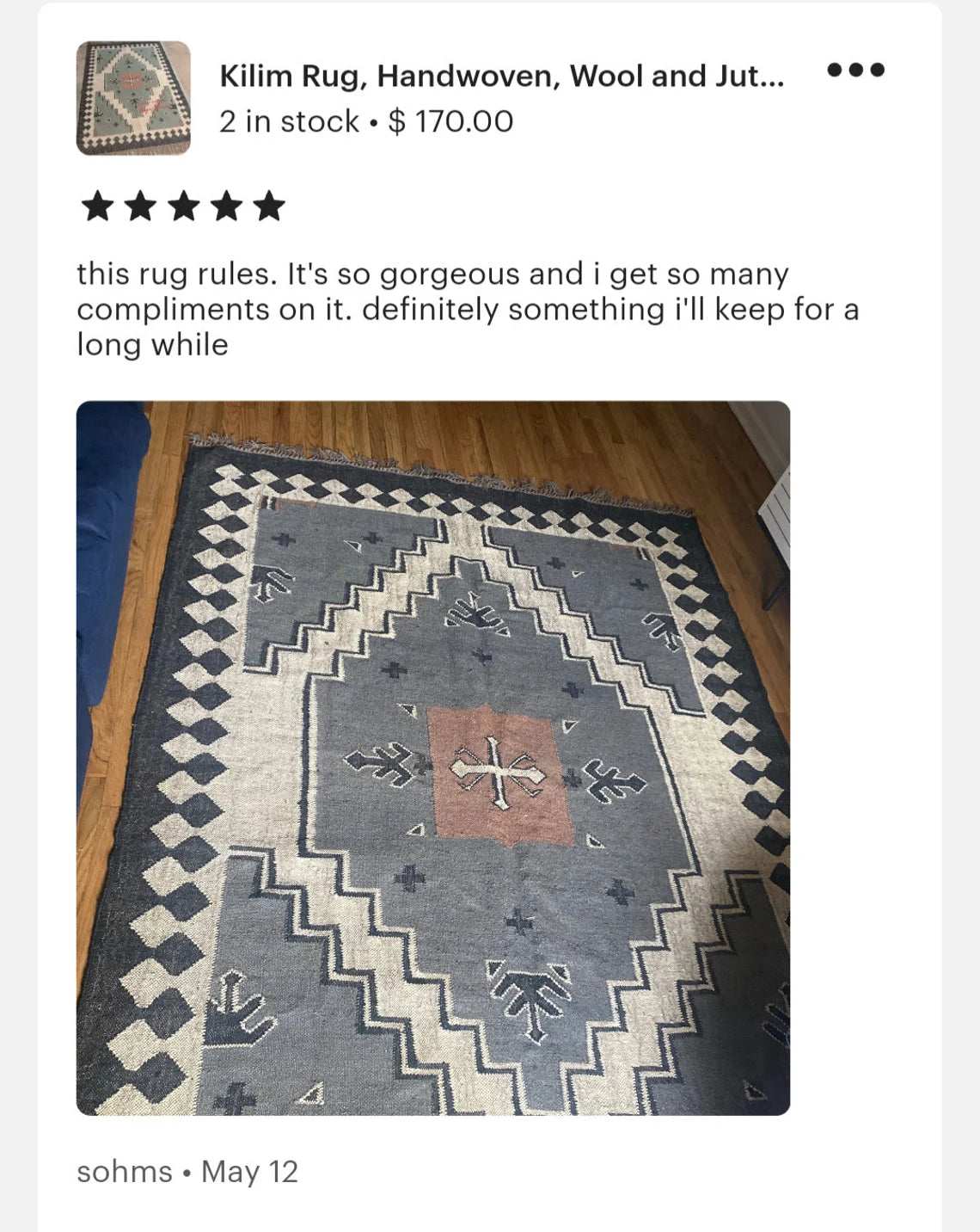 Handwoven Wool and Jute Kilim Rug – Traditional Indian Flatweave Dhurrie