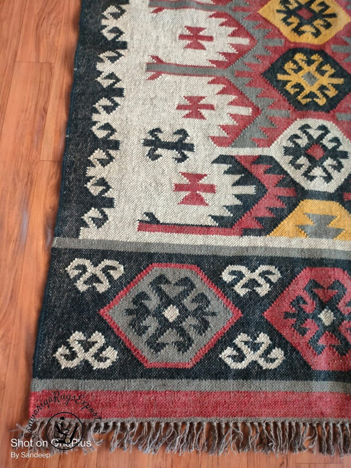 Wool Jute Traditional Kilim Rug