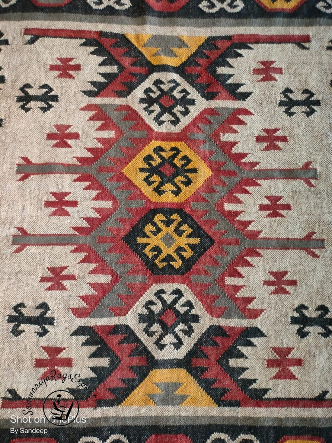 Wool Jute Traditional Kilim Rug