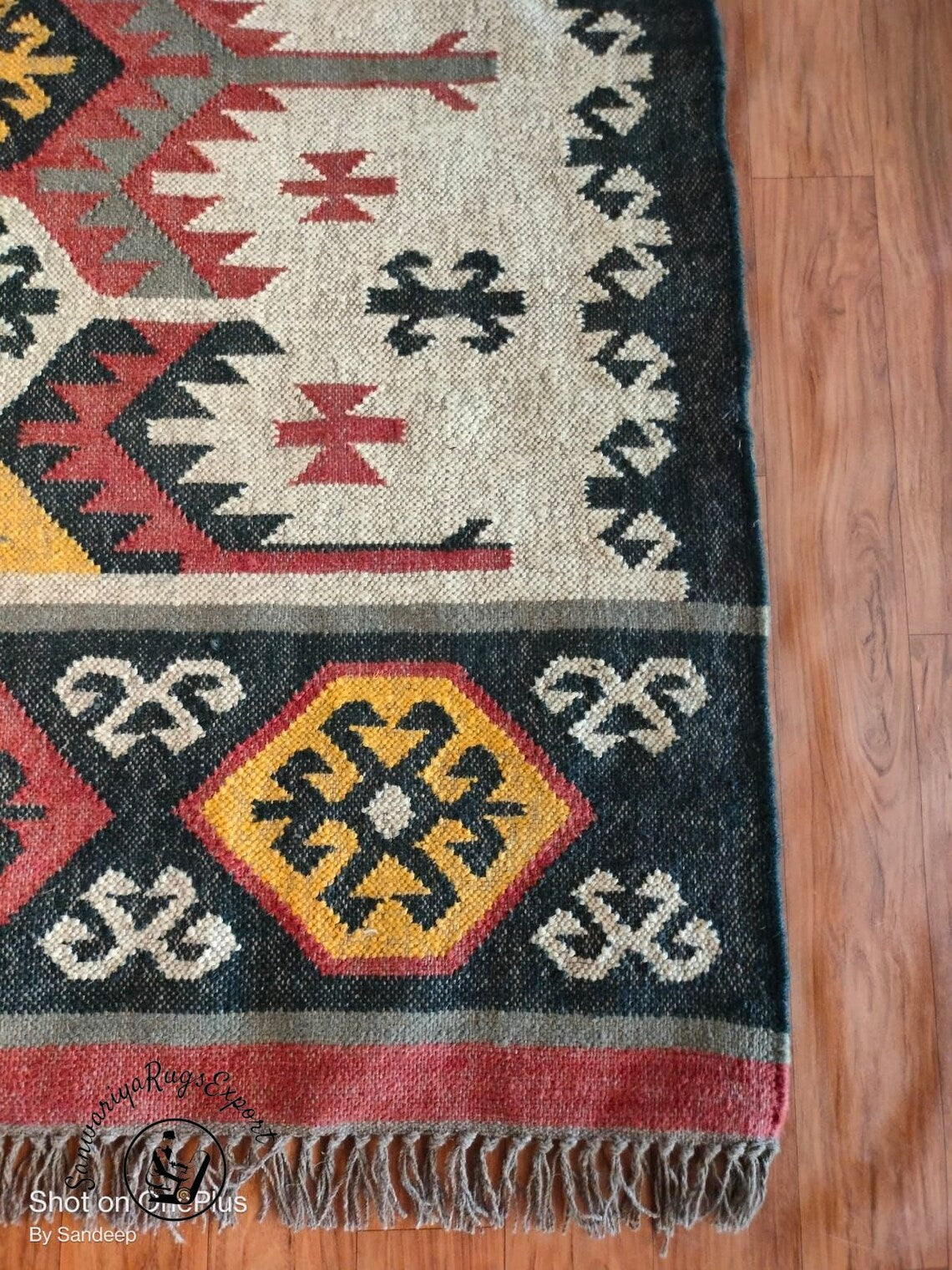 Wool Jute Traditional Kilim Rug