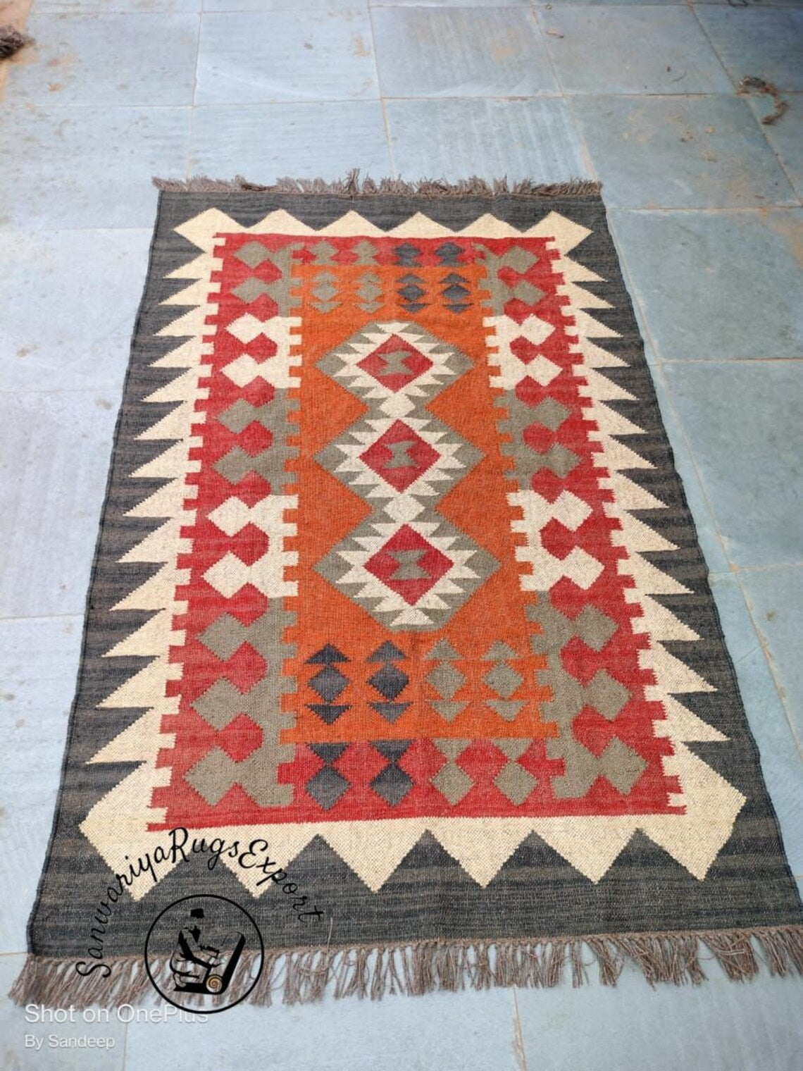 Traditional Indian Handmade Kilim Rug