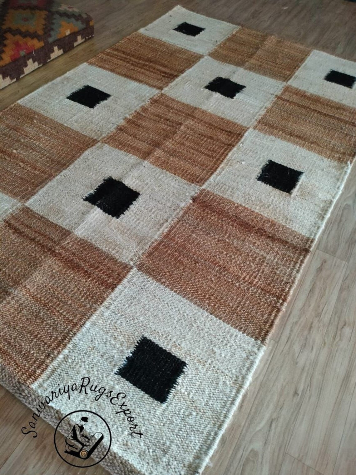 Handmade Hemp Jute Runner – Christmas Design