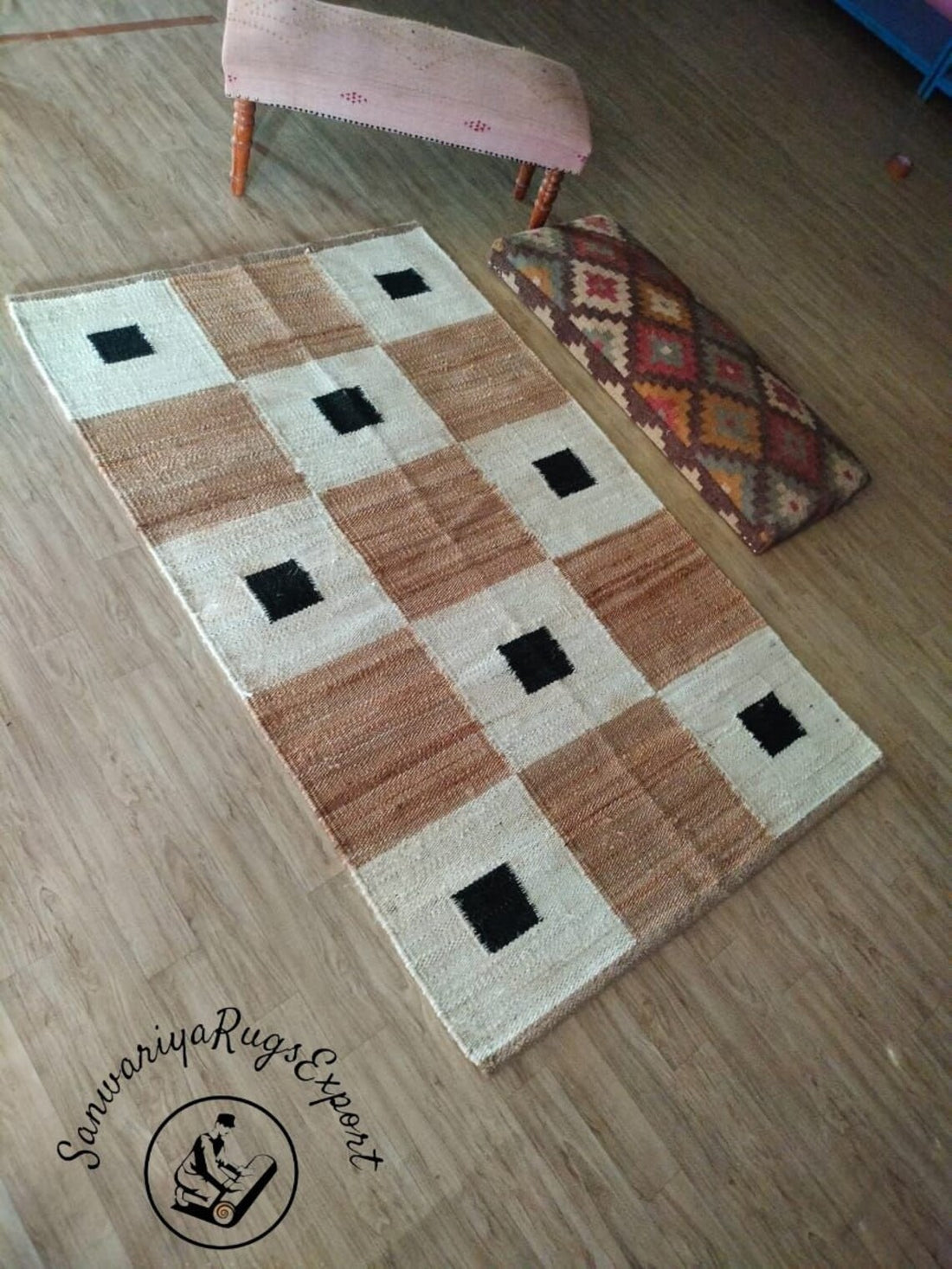 Handmade Hemp Jute Runner – Christmas Design