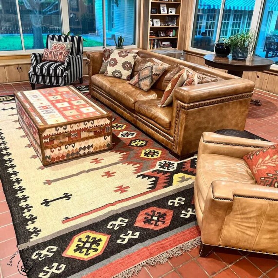 Wool Jute Traditional Kilim Rug