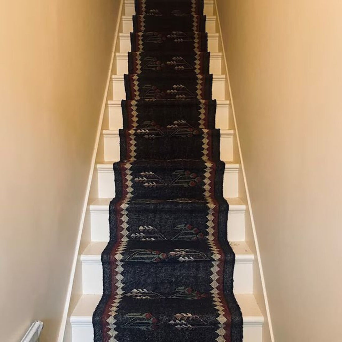 Handmade Kilim Stair Runner – Wool Jute Flatweave Rug