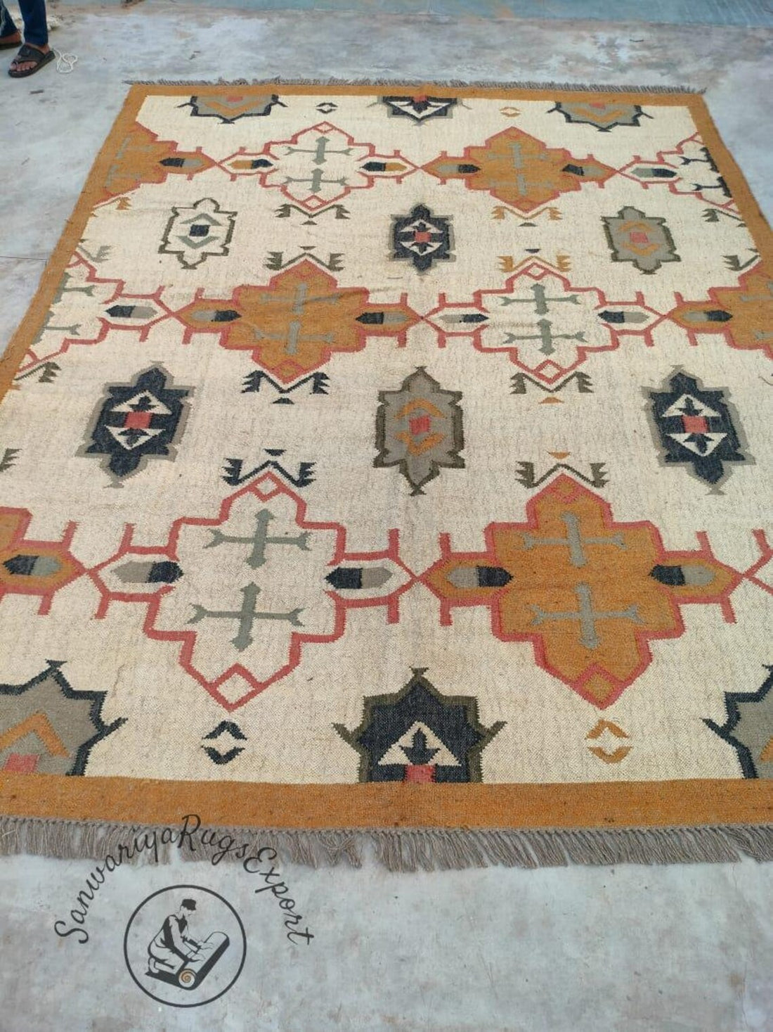 Handmade Kilim Rug, Handwoven Rug Wool Jute Rug, Kilim Jute Rug, Flatweave Rug