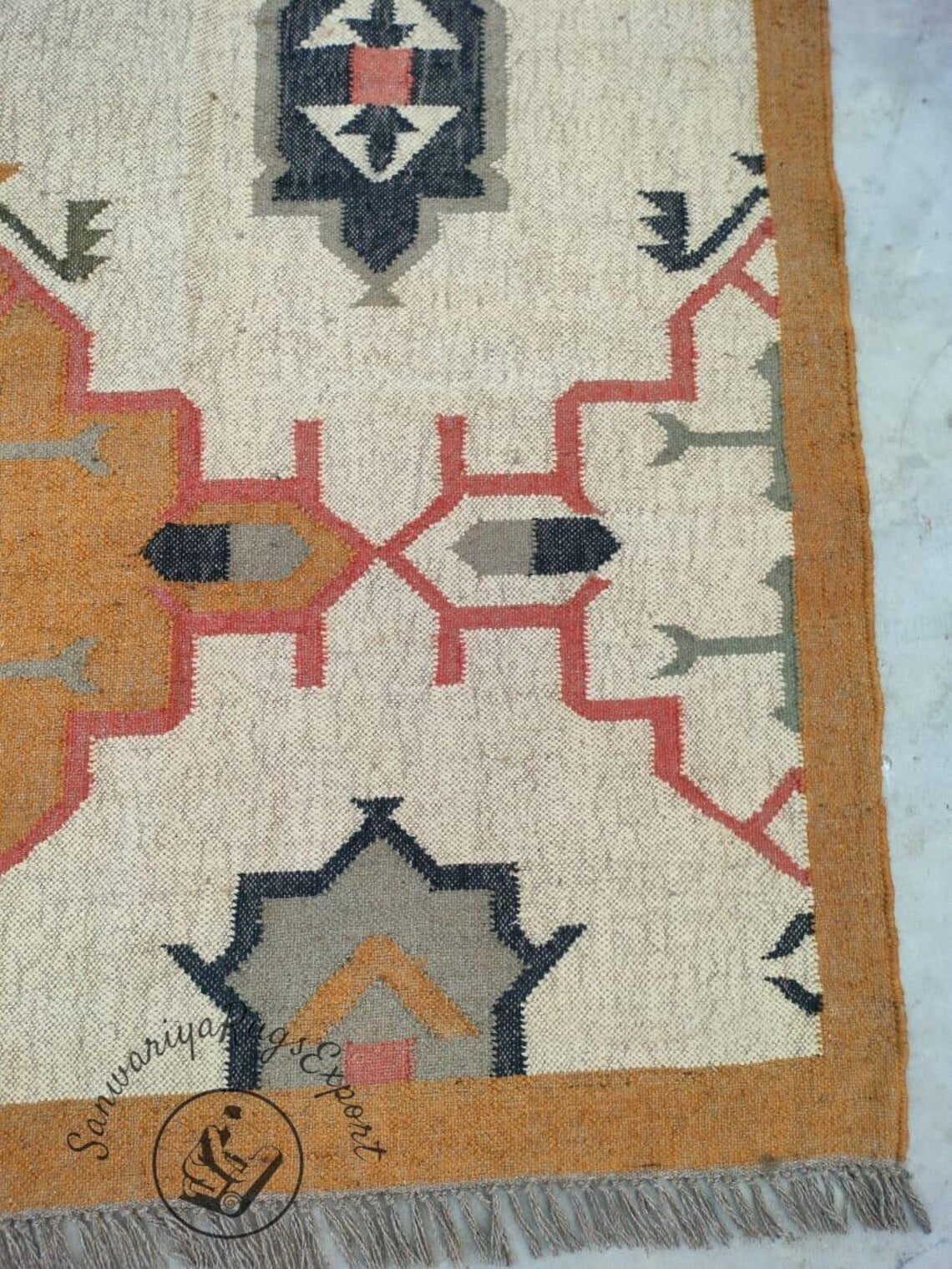 Handmade Kilim Rug, Handwoven Rug Wool Jute Rug, Kilim Jute Rug, Flatweave Rug