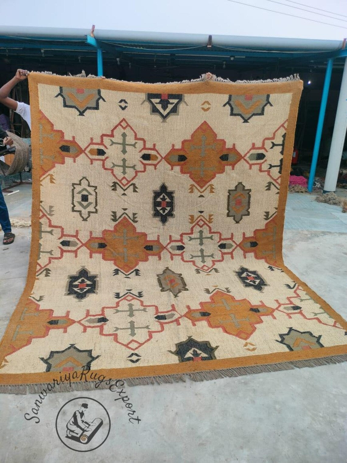 Handmade Kilim Rug, Handwoven Rug Wool Jute Rug, Kilim Jute Rug, Flatweave Rug