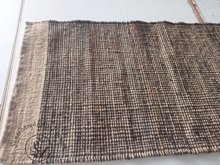 Natural Black Hemp & Jute Runner – Eco-Friendly, Pure Vegan Handwoven Runner