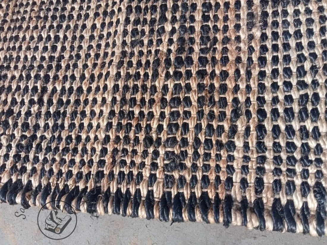 Natural Black Hemp & Jute Runner – Eco-Friendly, Pure Vegan Handwoven Runner