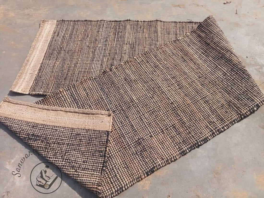 Natural Black Hemp & Jute Runner – Eco-Friendly, Pure Vegan Handwoven Runner