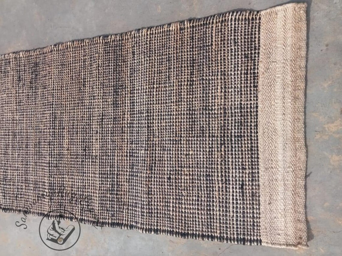 Natural Black Hemp & Jute Runner – Eco-Friendly, Pure Vegan Handwoven Runner