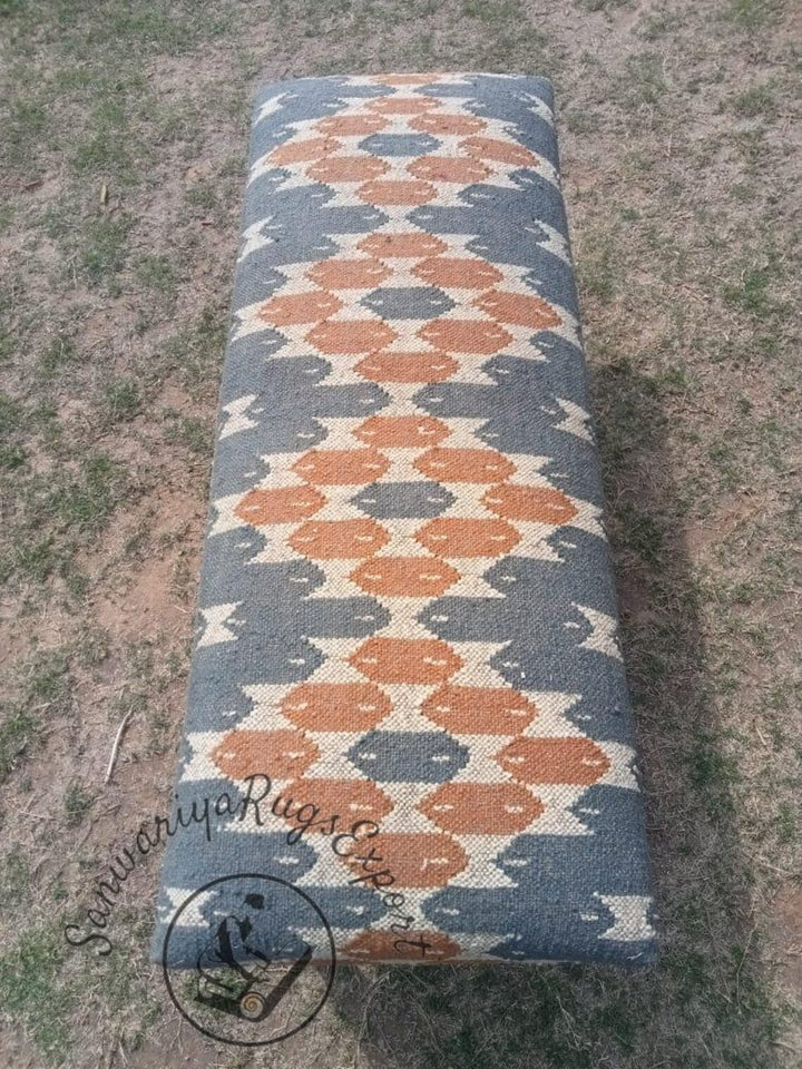 Kilim Bench – Handmade Wooden Ottoman Seat