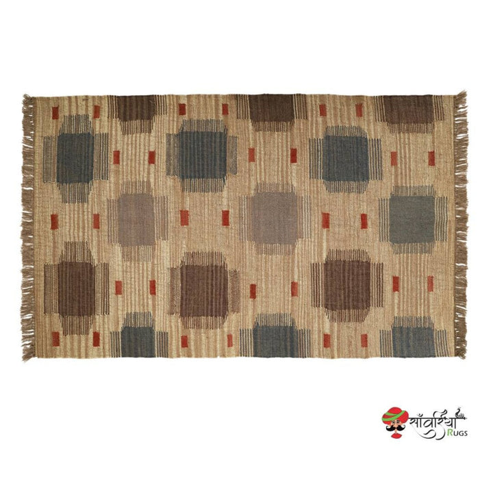 Handmade Wool and Jute Kilim Rug