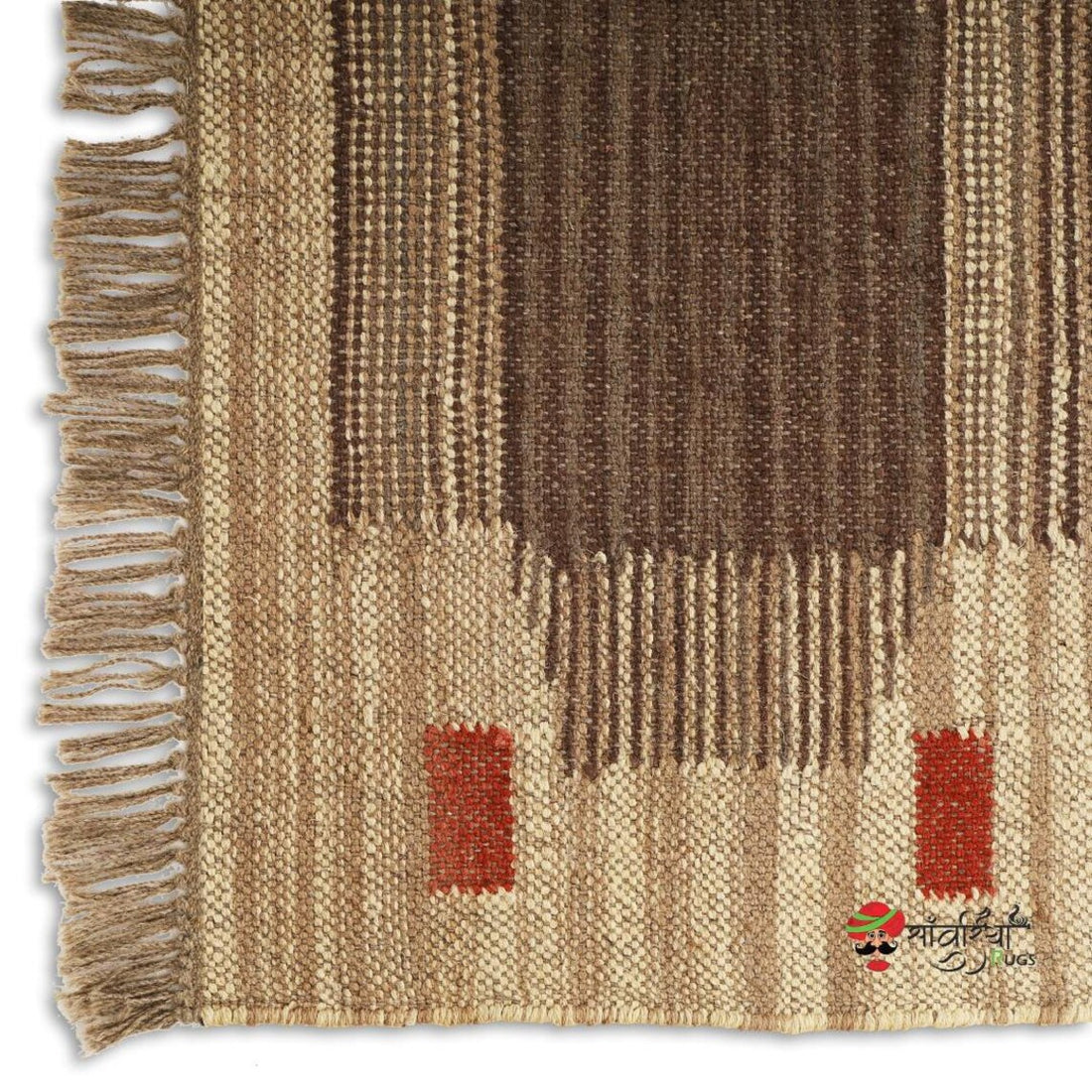 Handmade Wool and Jute Kilim Rug
