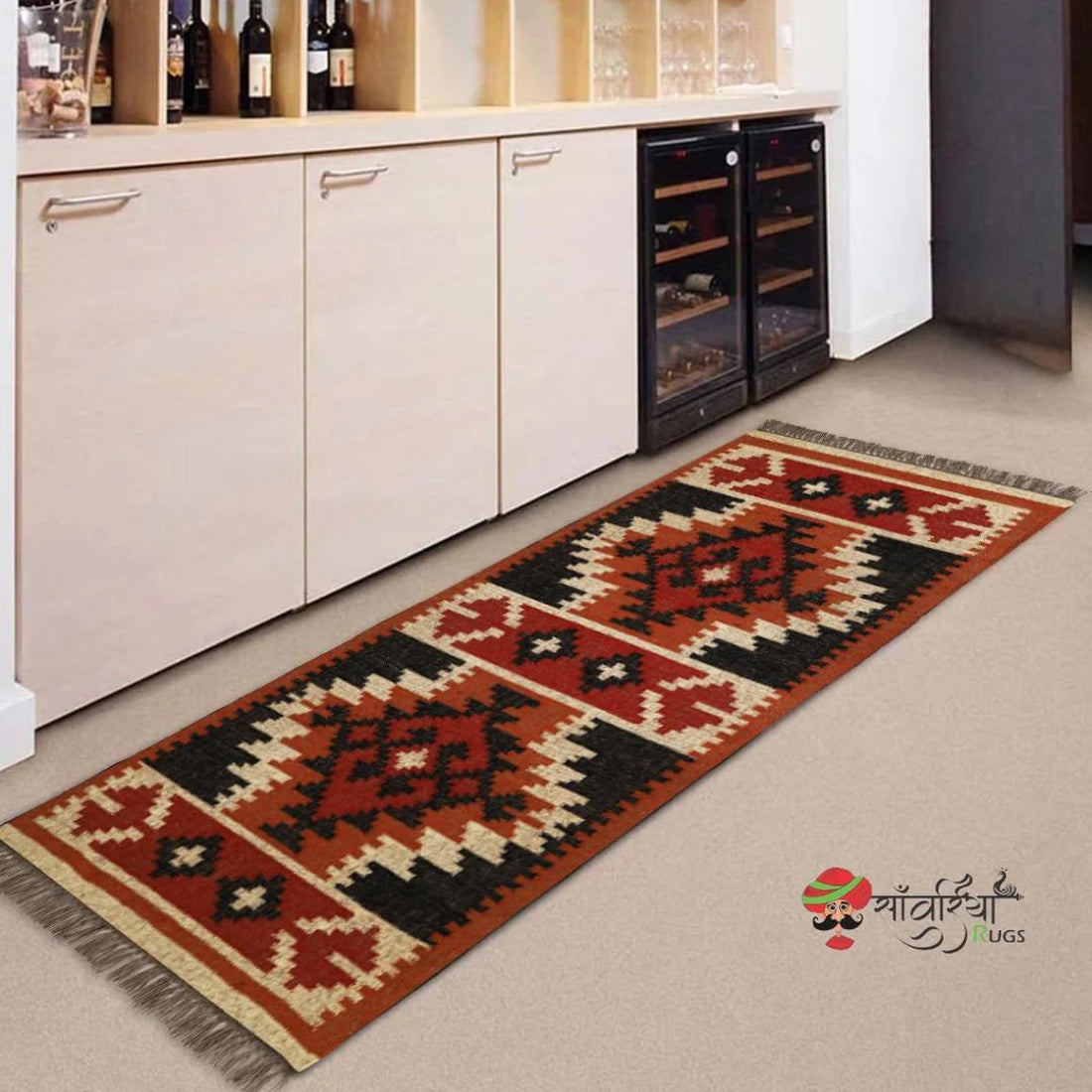 Kilim Runner Motifs Oriental Traditional Indian Geometric Turkish Home decor