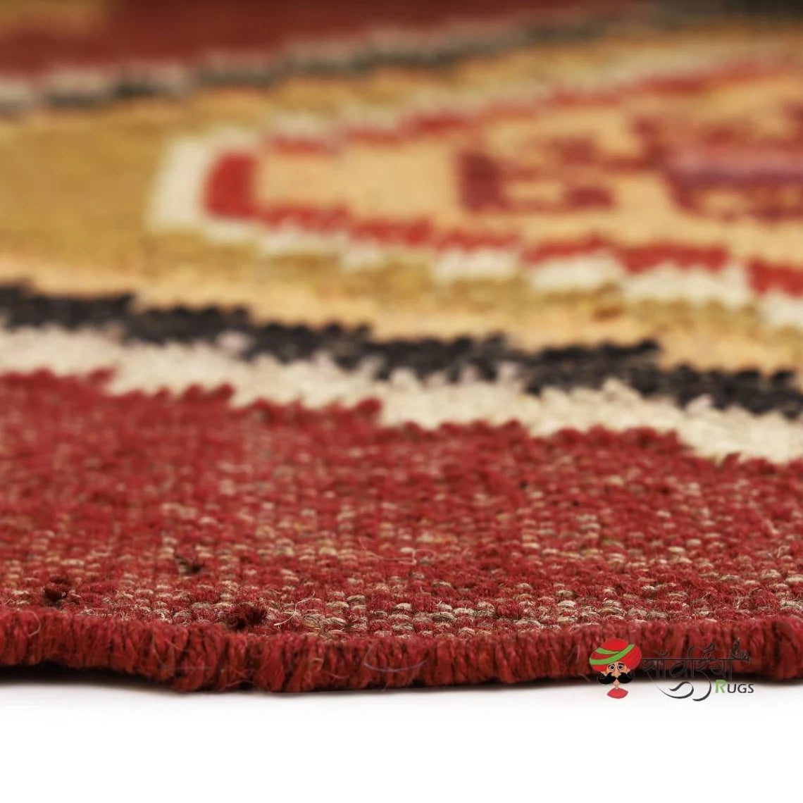 Kilim runner Handwoven Wool Jute Rug Handmade Kilim Dhurrie Rug, Motifs Oriental Traditional