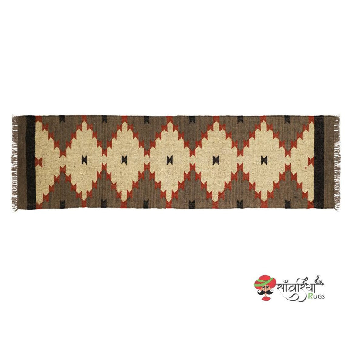 Kilim runner Handwoven Wool Jute Rug Handmade Kilim Dhurrie Rug