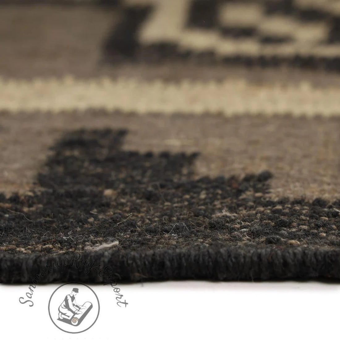 Handmade Kilim Rug | Wool and Jute Handwoven Dhurrie | Traditional Indian Carpet