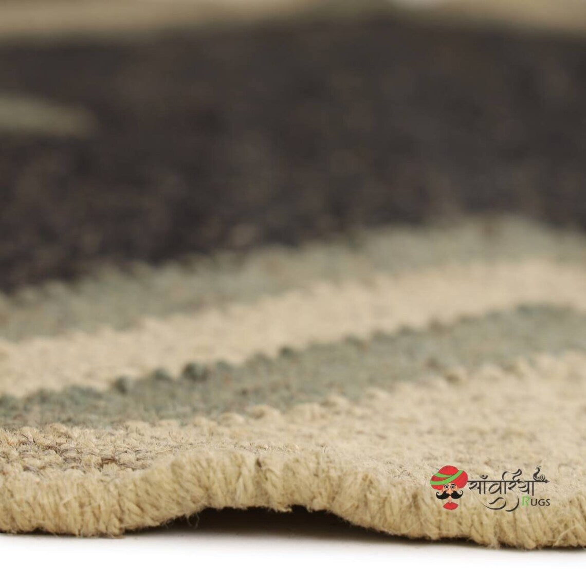 Handwoven Wool Jute Kilim Runner Rug with Traditional Oriental Geometric Patterns