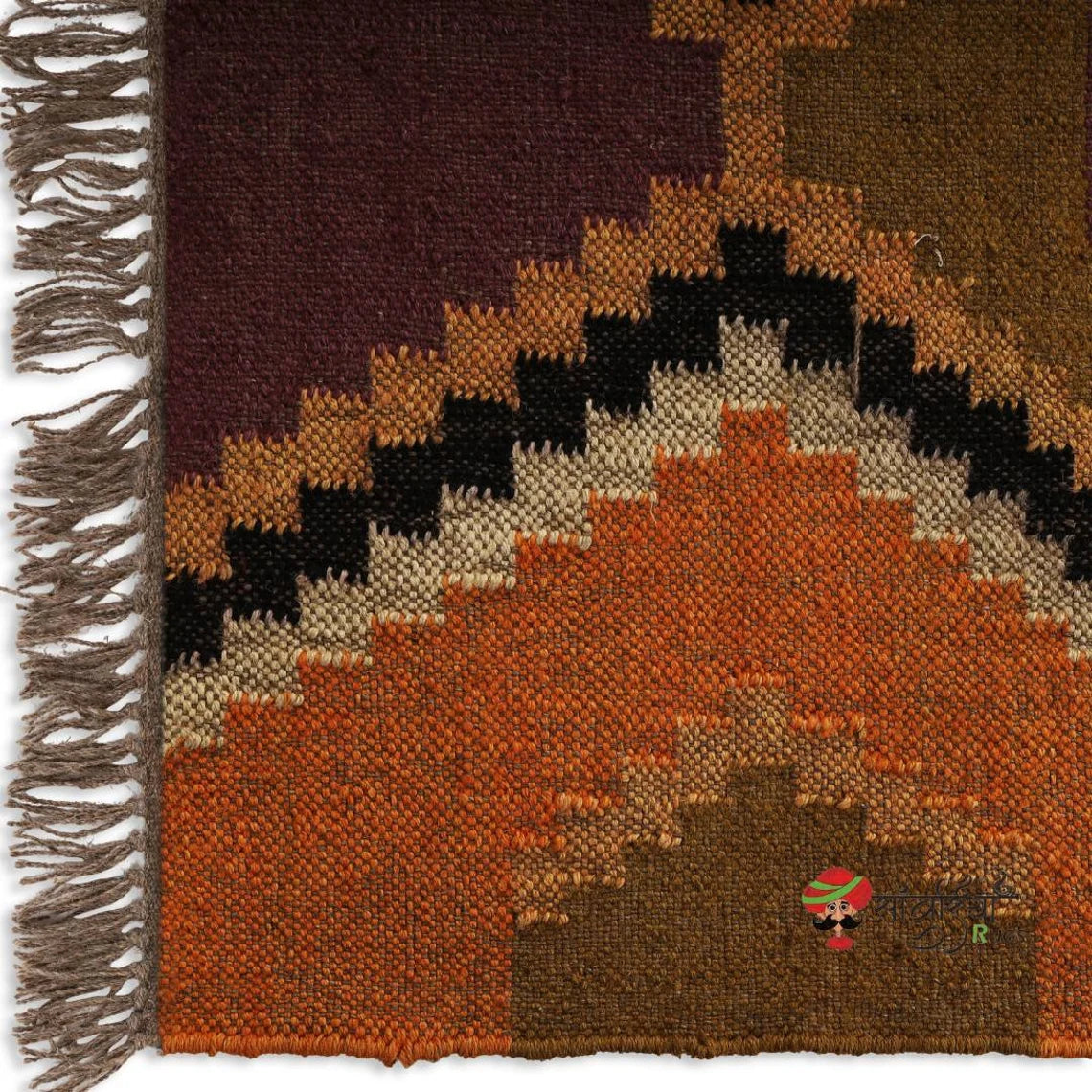 Kilim runner Handwoven Wool Jute Rug Handmade Kilim Dhurrie Rug, Motifs Oriental Traditional