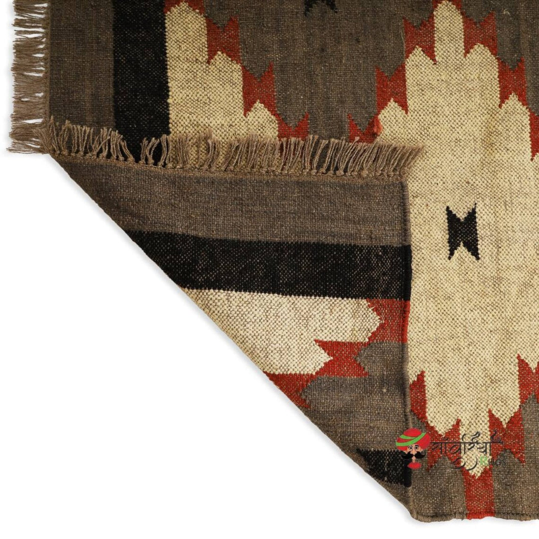 Kilim runner Handwoven Wool Jute Rug Handmade Kilim Dhurrie Rug