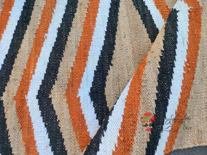 Natural and Black Jute Runner – Handmade Hemp Jute Rug