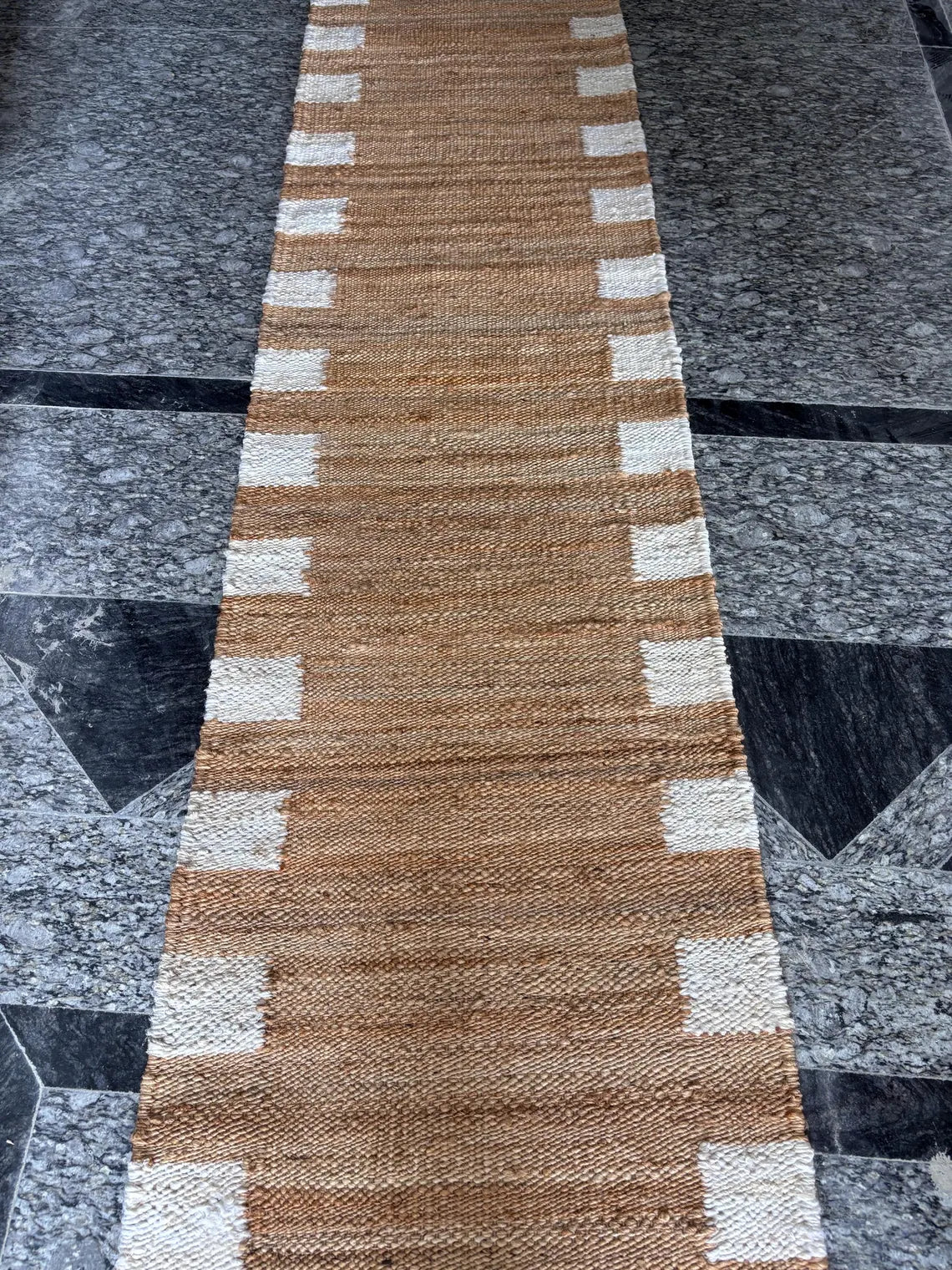 Natural White Hemp Jute Runner Rug