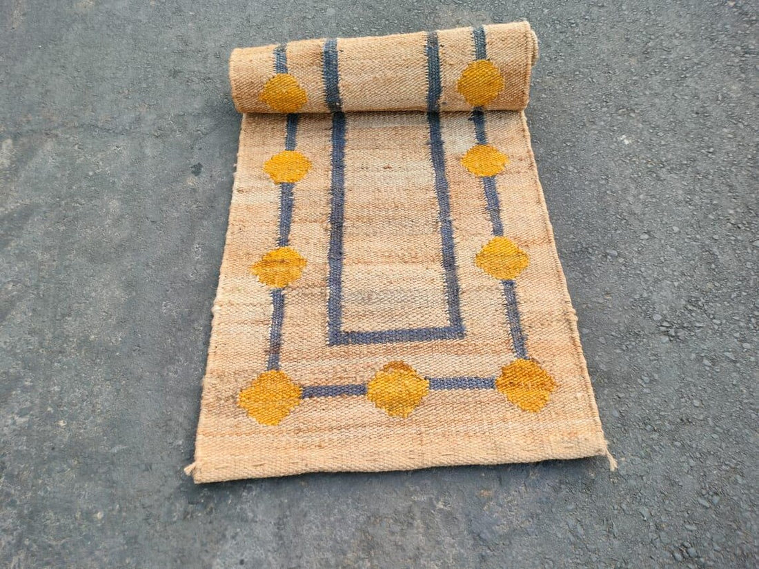 Handwoven Natural Jute Round Rug | Boho Farmhouse Decorative Floor Mat