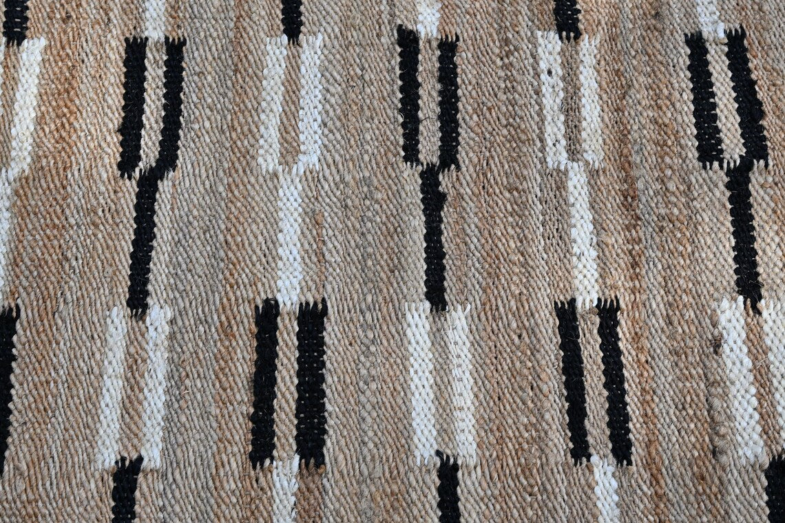 Handmade Hemp Jute Rugs – Large Black Area Rug for Home Decor