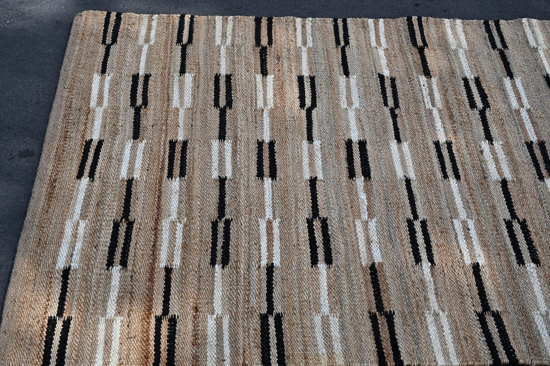 Handmade Hemp Jute Rugs – Large Black Area Rug for Home Decor