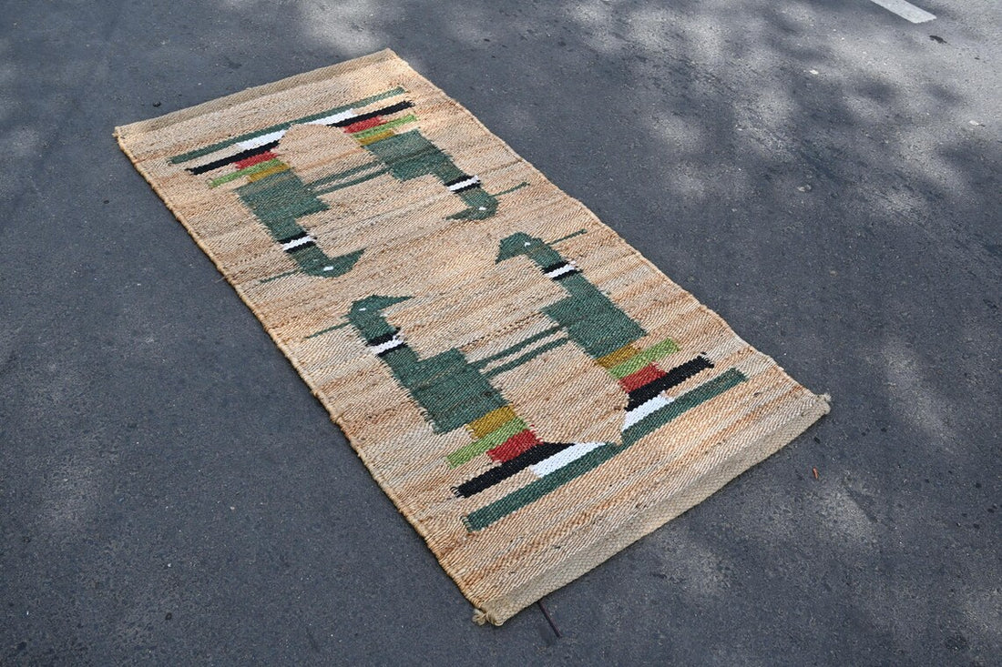 Natural Animal Print Jute Runner Rug
