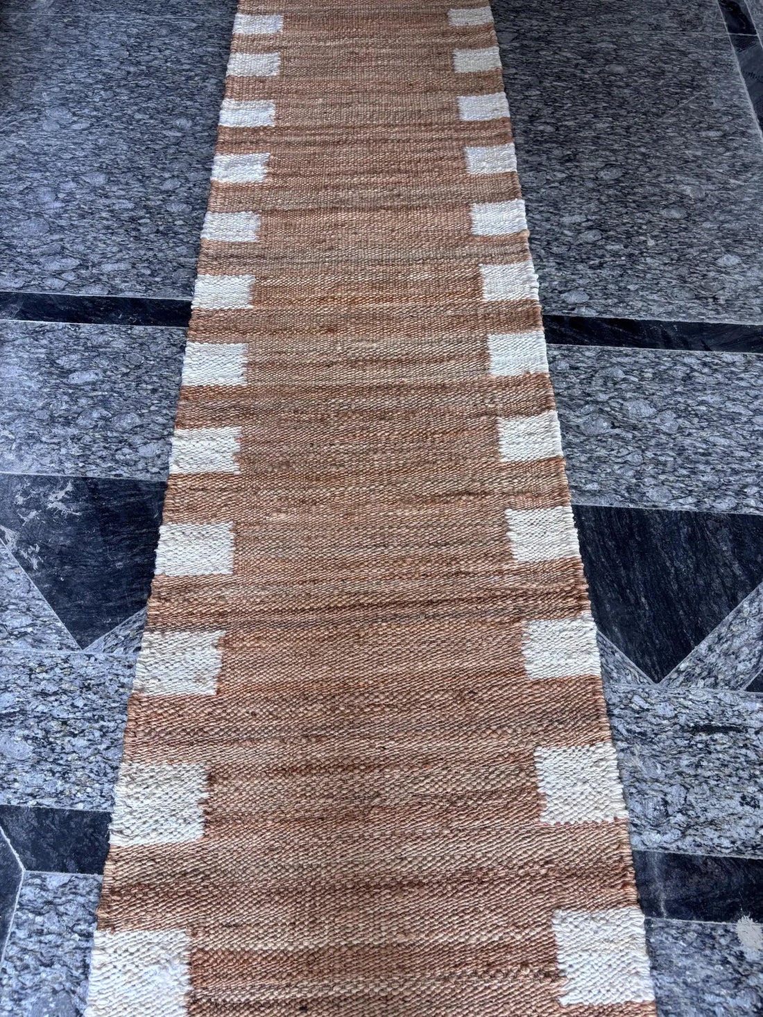 Natural White Hemp Jute Runner Rug