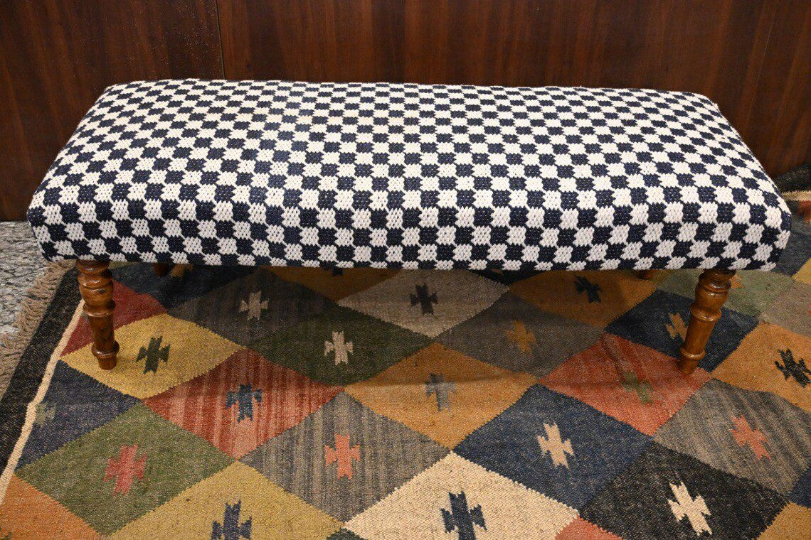 Handmade Cotton Piano Bench Ottoman with Storage – Entryway & Home Décor