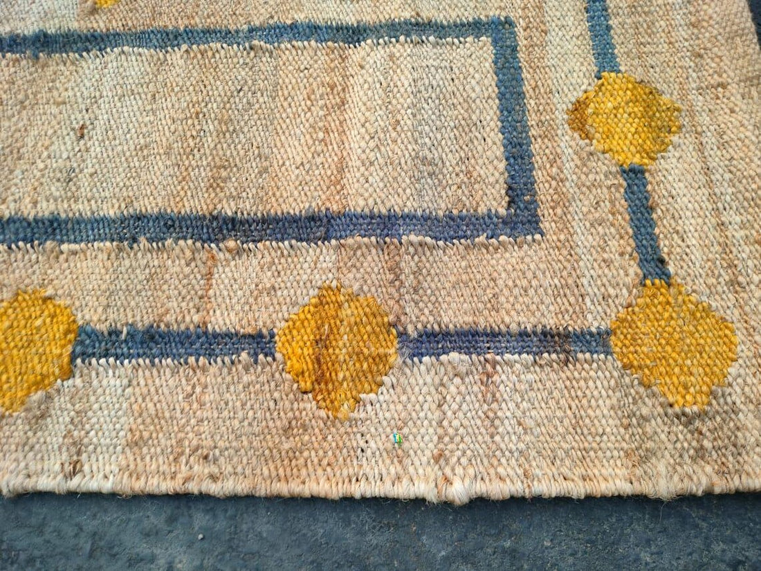 Handwoven Natural Jute Round Rug | Boho Farmhouse Decorative Floor Mat