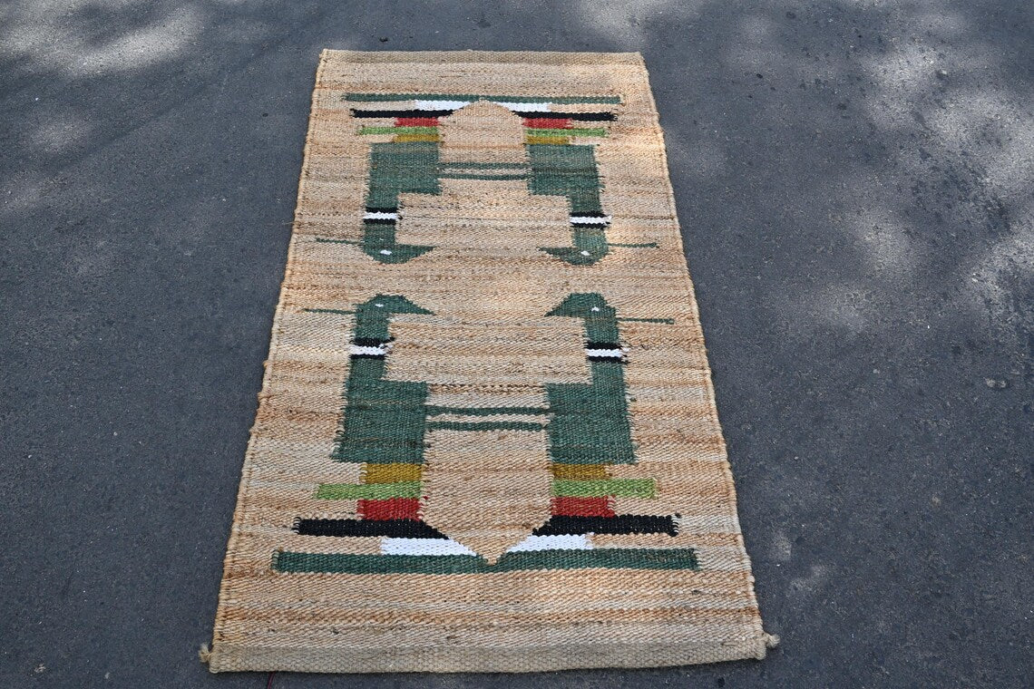 Natural Animal Print Jute Runner Rug