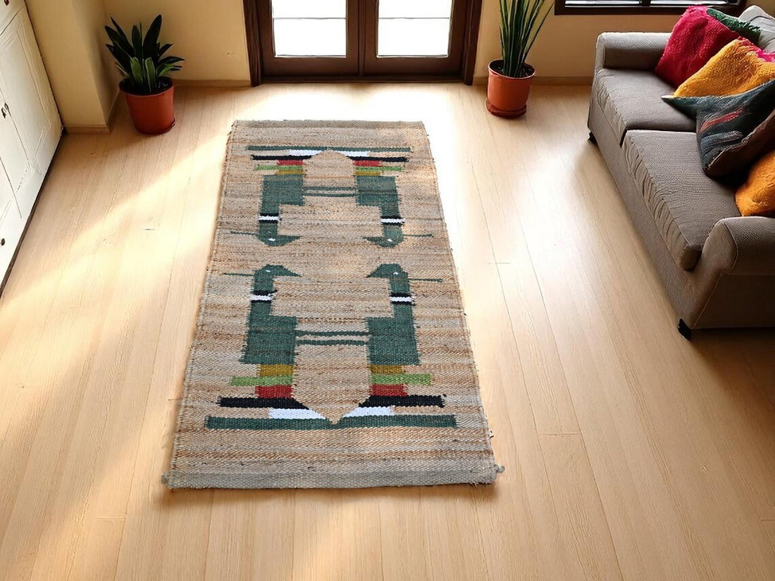 Natural Animal Print Jute Runner Rug
