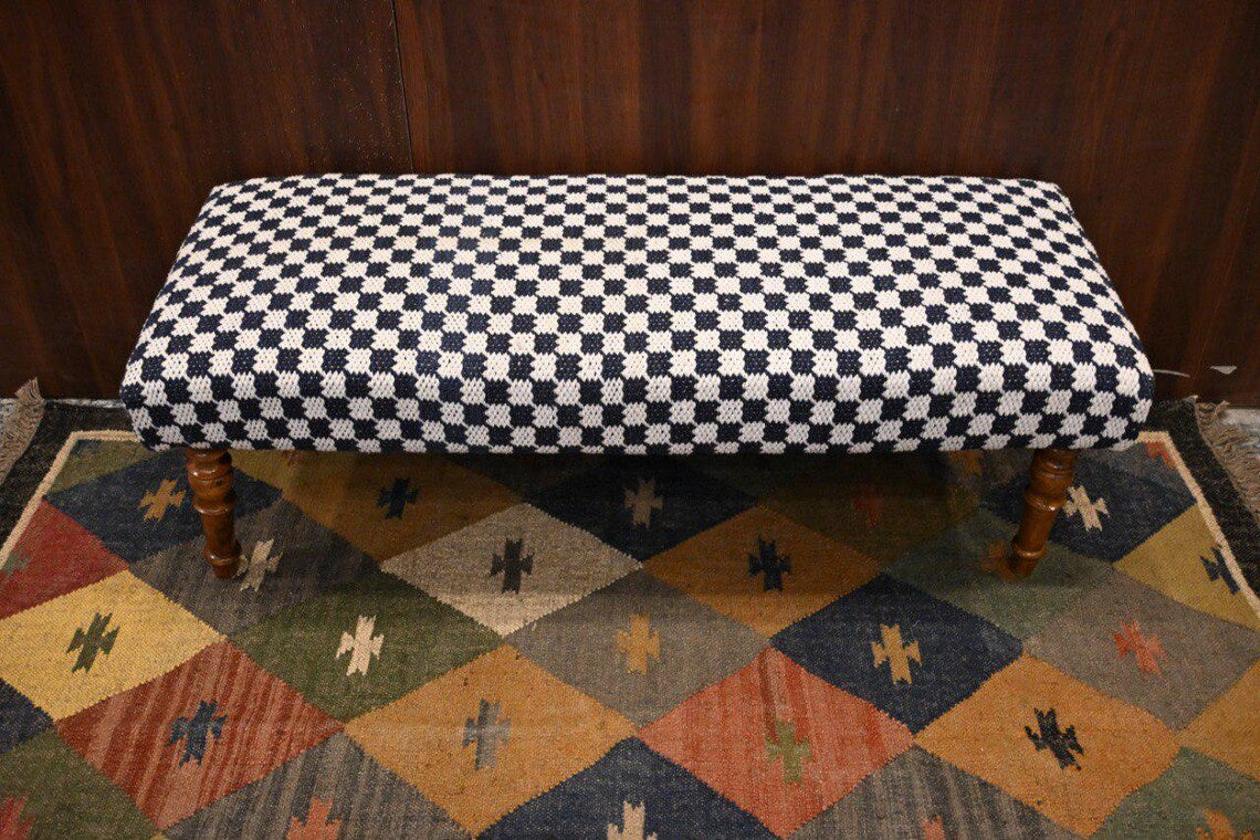 Handmade Cotton Piano Bench Ottoman with Storage – Entryway & Home Décor
