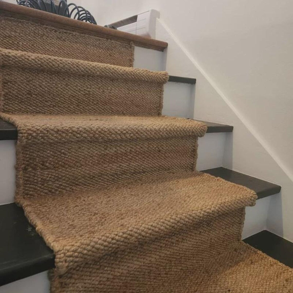 Handwoven Hemp Jute Stair Runner | Natural Eco Rustic Runner Rug