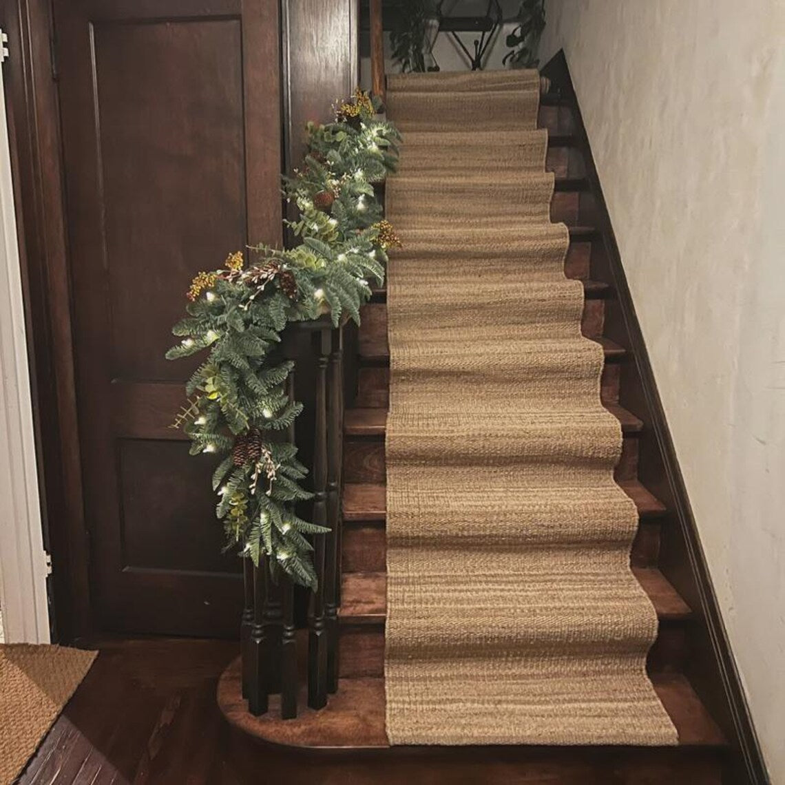 Handwoven Hemp Jute Stair Runner | Natural Eco Rustic Runner Rug
