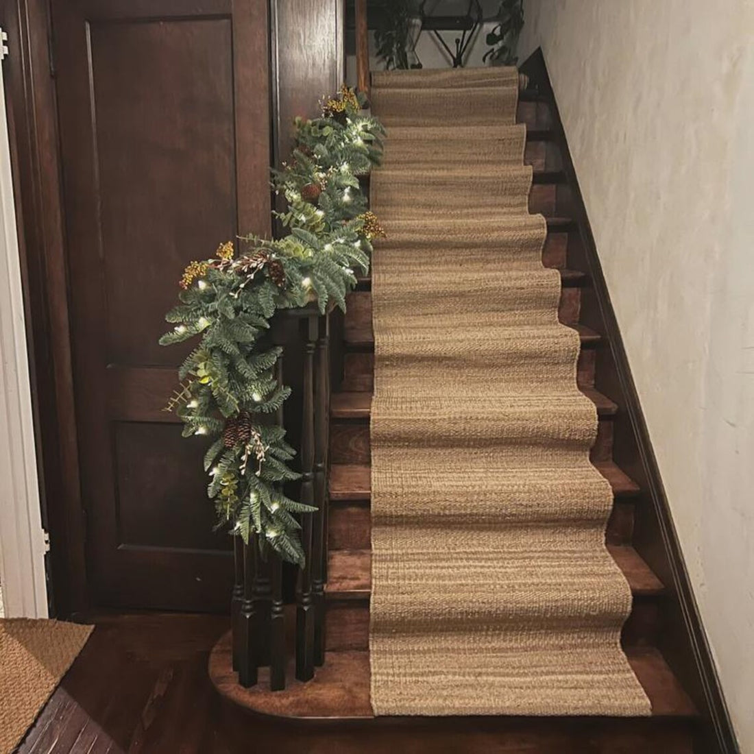 Handwoven Hemp Jute Stair Runner | Natural Eco Rustic Runner Rug