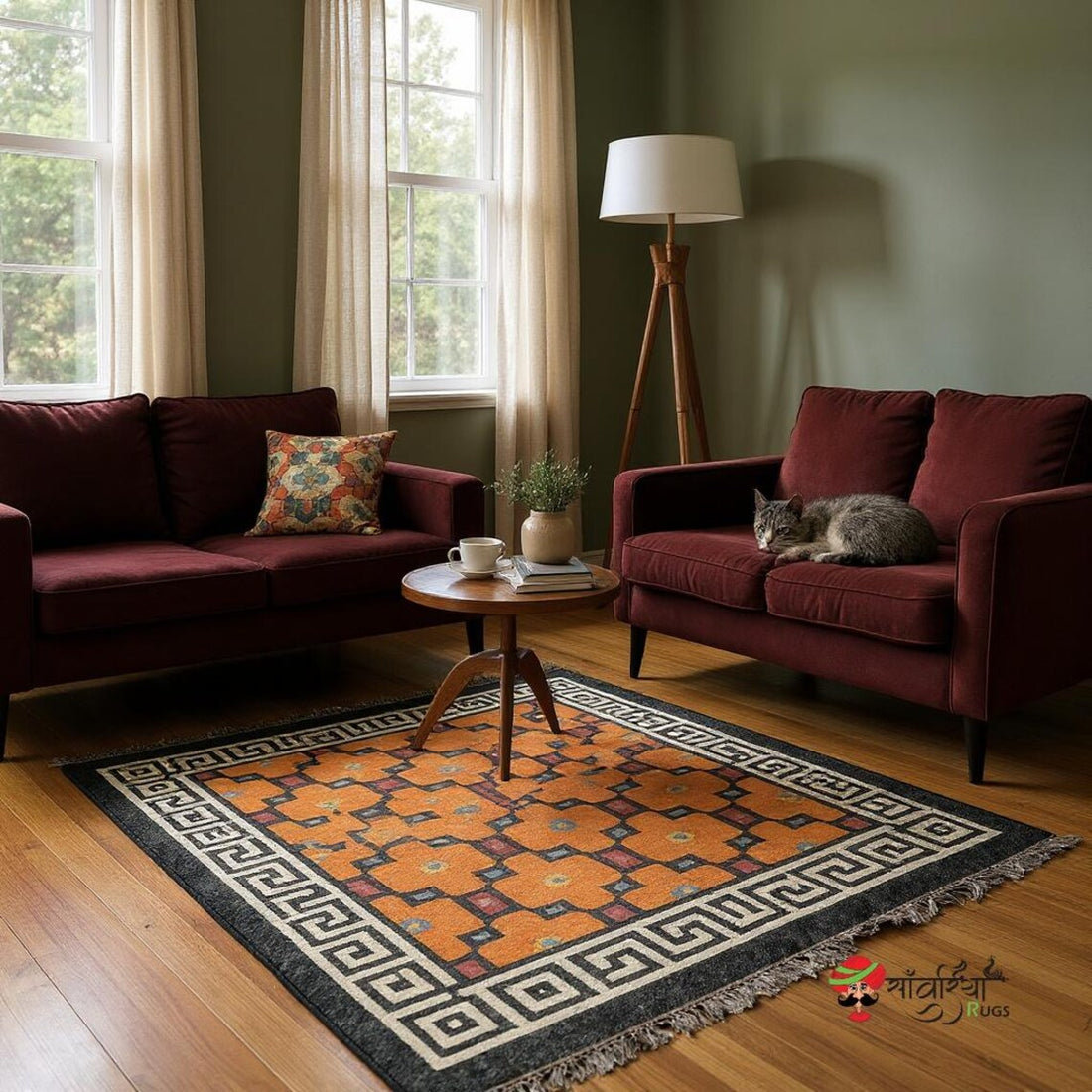 Handwoven Kilim Wall Décor Wool and Jute Dhurrie