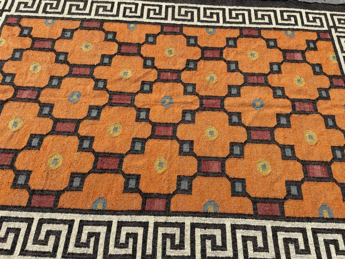 Handwoven Kilim Wall Décor Wool and Jute Dhurrie