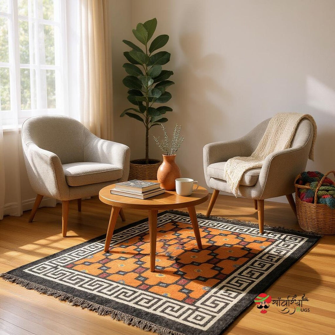 Handwoven Kilim Wall Décor Wool and Jute Dhurrie