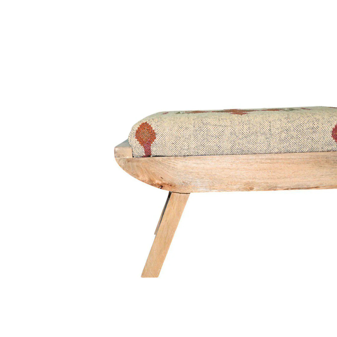 Wooden Folding Kilim Rug Bench – Handmade Boho Ottoman