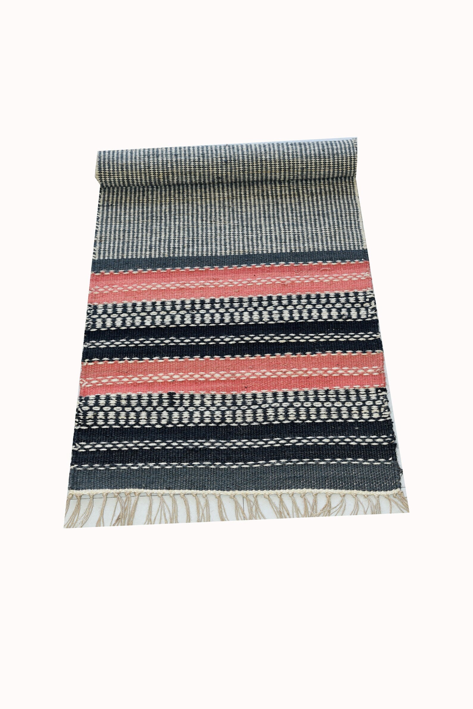 Handmade Multi Color Jute Runner – Eco-Friendly Dhurrie Rug | Sustainable Bohemian Hallway Runner by Sanwariya Rugs Export