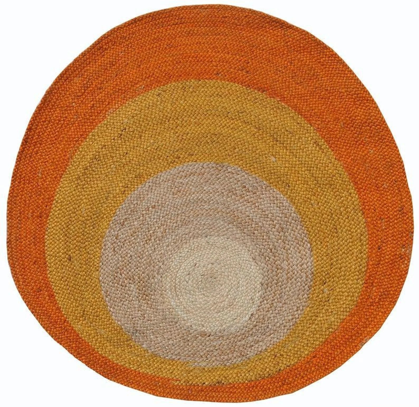 Hand Woven Jute Round Rug – Bohemian Yoga Mat / Natural Eco-Friendly Doormat