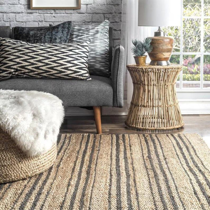 Handwoven Natural Jute Area Rug for Eco-Friendly Interiors