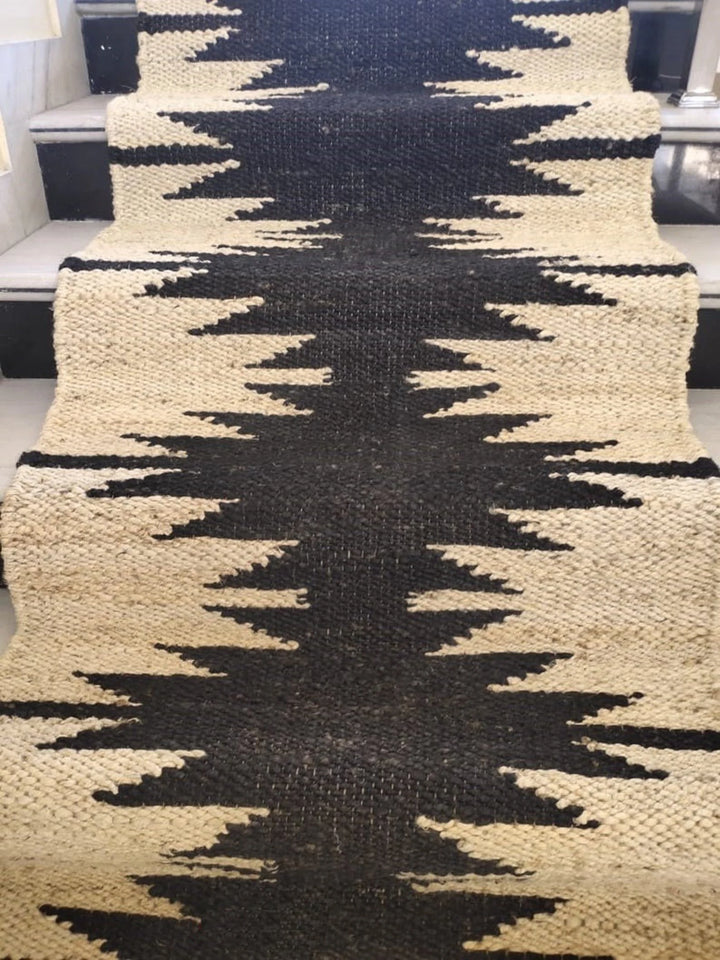 Natural Jute Hemp Runner Rug – Handmade Moroccan Style Runner