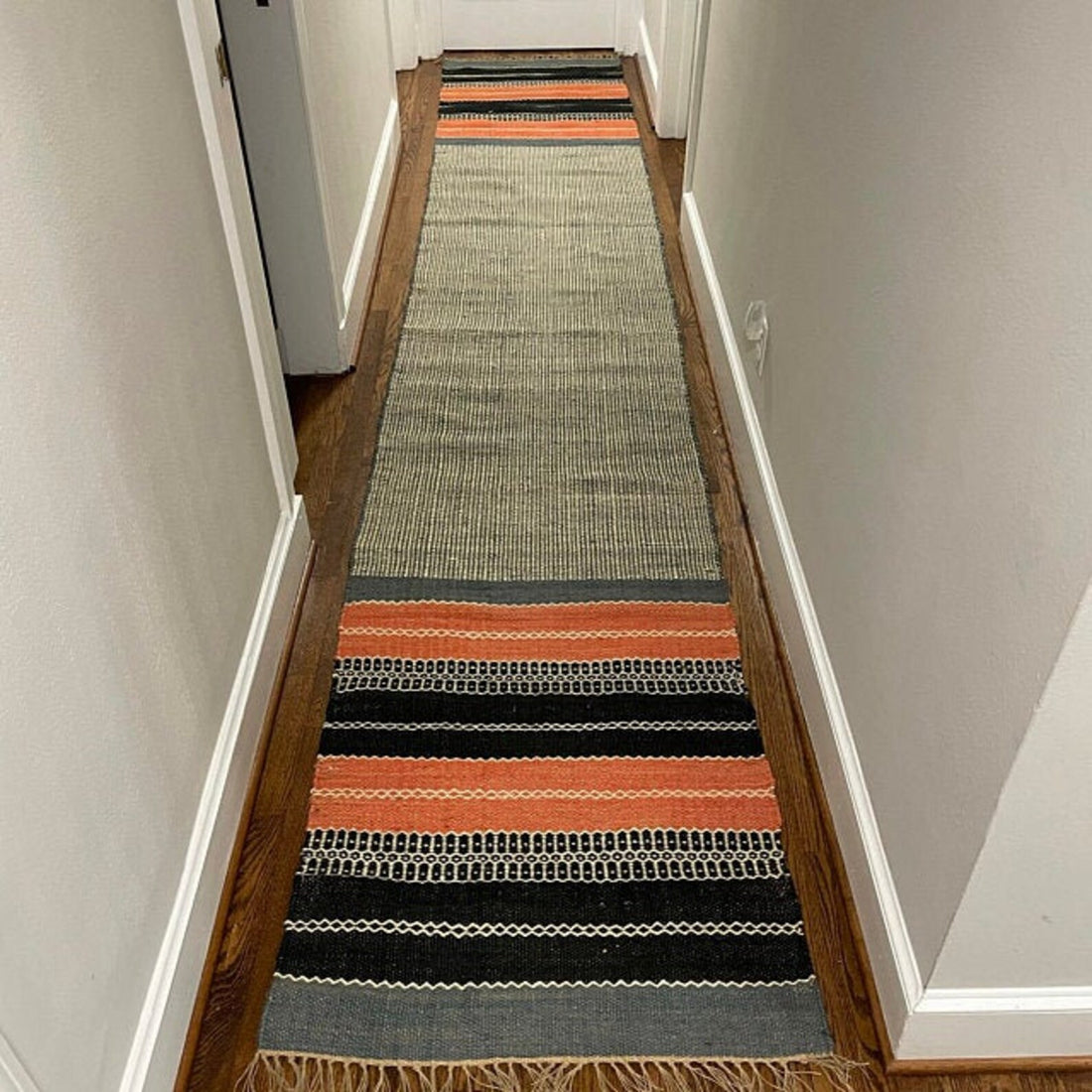 Handmade Multi Color Jute Runner – Eco-Friendly Dhurrie Rug | Sustainable Bohemian Hallway Runner by Sanwariya Rugs Export